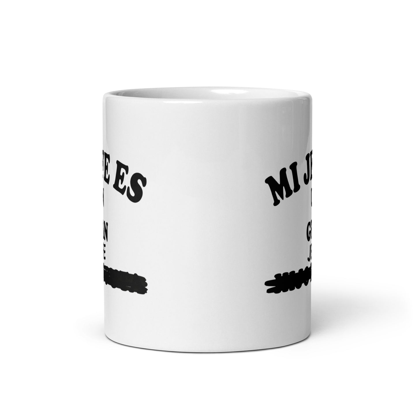 White glossy mug