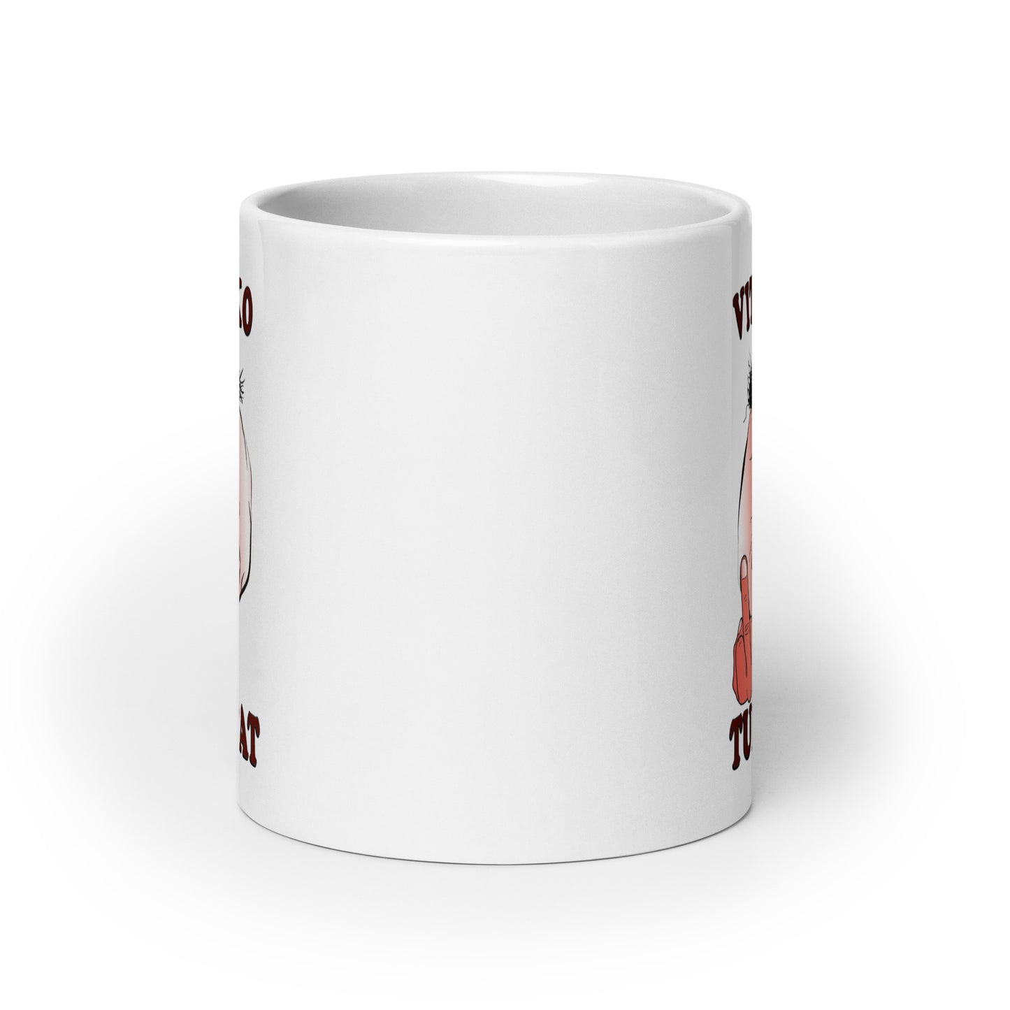 White glossy mug