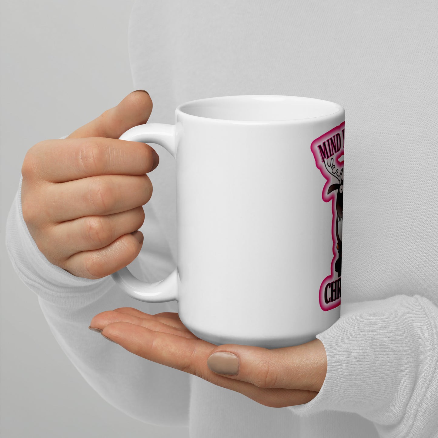 White glossy mug